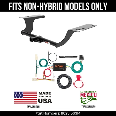 For 11-15 Kia Optima Trailer Hitch w/ 4 Pin Wiring Fit non-Hybrid Curt 2K 1.25" - Image 1 of 3