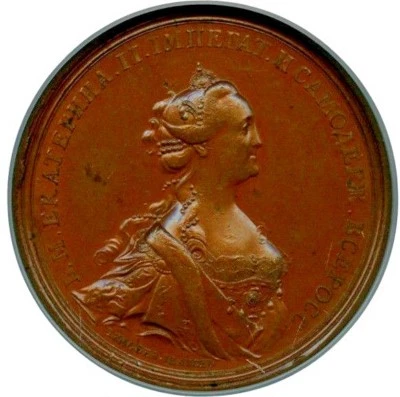 1763 CATHERINE II (THE GREAT) BRONZE MEDAL NGC MS-61 BROWN L@@K - Image 1 of 4