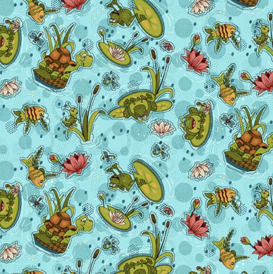 Henry Glass S'more веселая уличная водяная лилия бирюзовая ткань в ярдах - Изображение 1 из 1