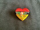 Heart Shaped Hand Painted Pin