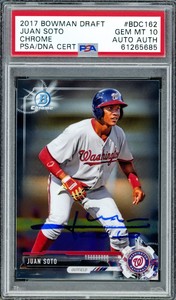 Juan Soto Autographed 2017 Bowman Draft Chrome RC PSA 10 PSA/DNA 61265685