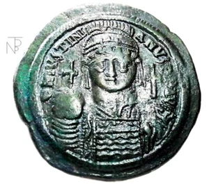 Byzantine Empire (Justinianus I) Superbe Follis-Medallion - Foto 1 di 9