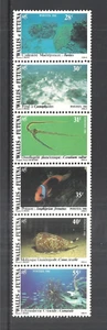 WALLIS & FUTUNA SCOTT 269a MNH VERT. STRIP/6 - 1981 MARINE LIFE ISSUE - Picture 1 of 2