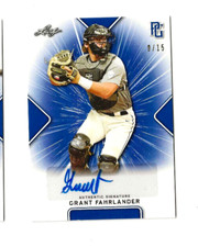 2021 GRANT FAHRLANDER LEAF PERFECT GAME AUTO BLUE PARALLEL ROOKIE #9/15  NEW