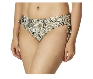Calvin Klein Women's Standard Side Shirred SnakeSkin Bikini Swimsuit Bottom L - Picture 1 of 7