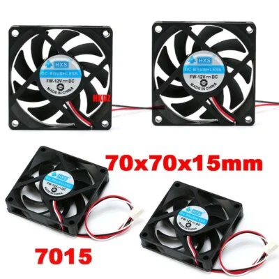 7015 Fan 7cm 70x70x15mm 3Pin 12V DC Brushless Cooling PC Computer CPU Case Fans - Image 1 of 4