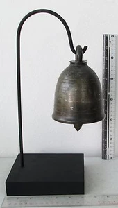 SUPERP 18th.c MANDALAY Silver Bronze Buddhist Temple Bell Beautiful Tone - Picture 1 of 4