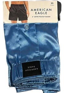 Neu mit Etikett American Eagle Boxershorts Satin Tasche Gr. XS-M-L-XL hellblau #17 - Bild 1 von 11
