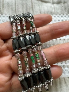 Beautiful Hematite Cloisonné Bead Magnetic Bracelet OR Necklace 5mm 33" - Picture 1 of 5