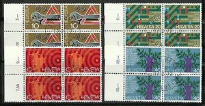 SWITZERLAND 1972 VF NH 4 x Precancel Blocks  of 4 Stamps Sc. # 540-543 - Picture 1 of 1