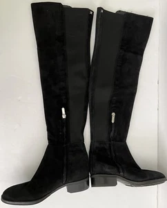 New Sam Edelman Womens Black Suede Leather PAM Over The Knee Boots Sz 5.5M Chic - Picture 1 of 24