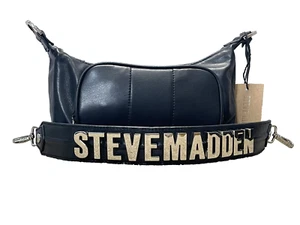 [NWT] STEVE MADDEN Brhodes Black Shoulder Bag | Limited Edition 2 zipped pockets - Picture 1 of 4