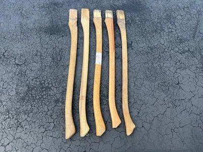 LOTE DE 5 MANGOS DE HACHA DE MADERA TAMAÑO COMPLETO NOGAL TEMPLADO VERDADERO Foto 1 de 4