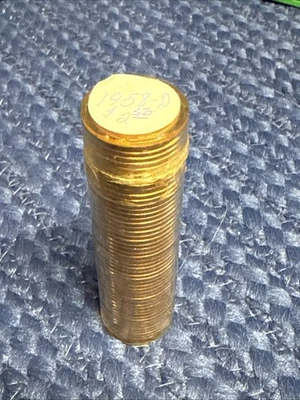 One Roll 1958-D Gem BU Uncirculated Lincoln Wheat Cents Red 50x Coins Last Year - Image 1 of 3