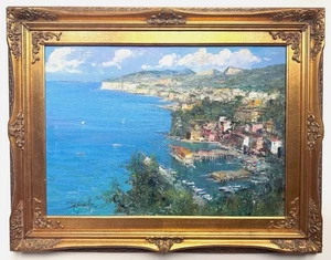 MARINA GRANDE SORRENTO - ORIGINAL SIGNED IMPRESSIONIST OIL PAINTING - Picture 1 of 8