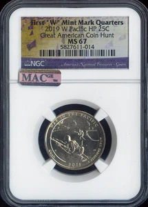2019 W PACIFIC GUAM QUARTER NGC MS67 MAC SPOTLESS . - Picture 1 of 2