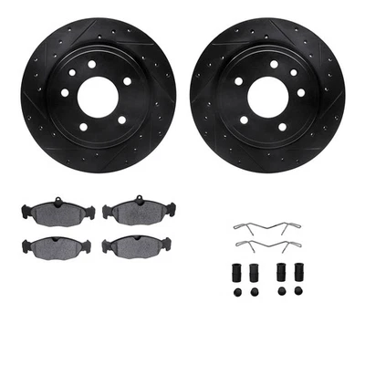 For Jaguar XK8 97-06 Drilled & Slotted Rear Brake Kit w Euro Ceramic Pads - Image 1 of 3