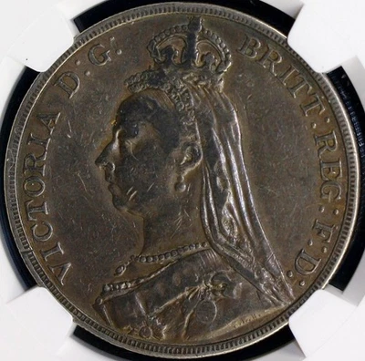 Серебряная монета Великобритании 1889 Victoria D: G: Crown NGC оценка состояния VF 30 - Изображение 1 из 4