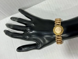 Antique Victorian Gold-Filled Bracelet with Engraved Locket Center – 27.8g - Picture 1 of 24