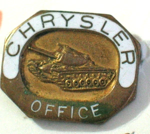 Chrysler Wartime Military Tank Division Pin , Chrysler Office Employee - Picture 1 of 2