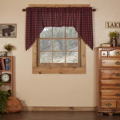Rustic & Lodge Kitchen Window Curtains-Cumberland Swag Pair, 36X36X1 - Image 1 of 4