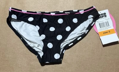 Women’s Coco Rave Small Black & White Polka Dot Bikini Swim Classic Bottom NWT - Image 1 of 2