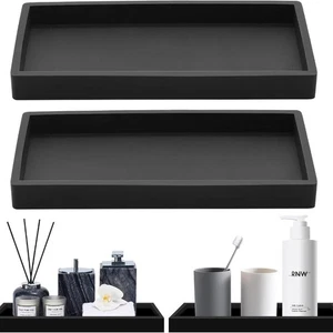Bandejas de baño de silicona negras tocador decorativo 2 piezas - Imagen 1 de 7