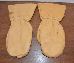 Mitones largos de cuero para moto de nieve XL forro de piel de oveja de colección - Imagen 1 de 10