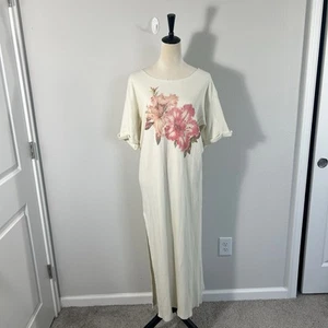 FREE PEOPLE X VINTAGE SOULS Hibiscus Maxi Dress Thermal White Size XS - Picture 1 of 10