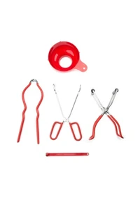 Heim Konserven Werkzeug Set, rot, 3,5 x 11 x 6 Zoll, 5 Stück - Bild 1 von 3
