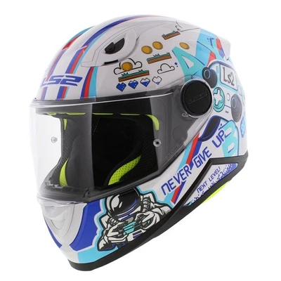 LS2 FF812 Kids junior Next Level gloss white - Children motorcycle racing helmet - Bild 1 von 4