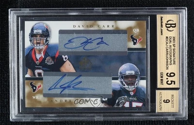 David Carr Andre Johnson BGS 2003 SP Signature Edition/75 gema como nuevo patio automático Foto 1 de 2