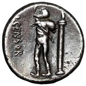 L Censorinus AR Denar "Apollo & Satyr, Säule" gut sehr schön - Bild 1 von 5
