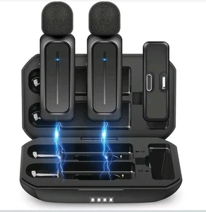 2 Stück Kabelloses Lavalier Mikrofon für iPhone iPad Android mit Ladecase 7H - Bild 1 von 5