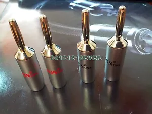 4x Cable de Altavoz HiFi Enchufe Banana Conector Terminal Cobre Rodio Chapado - Imagen 1 de 5
