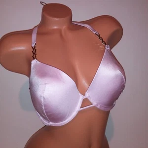 Victoria Secret Swim Bikini Top 36DD Light Pink Shimmer Racerback Push Up Gold - Picture 1 of 14