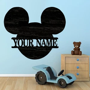 Personalized Mickey Mouse Name sign, Wood plaque sign,wood Crafts - Picture 1 of 6