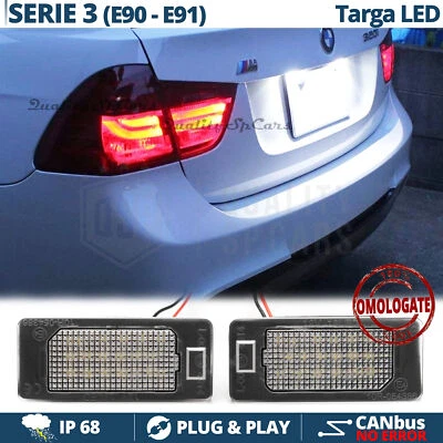 2 PLACCHETTE Luci TARGA FULL LED per Bmw Serie 3 E90 E91 Touring CANBUS 6.500K - Immagine 1 di 4