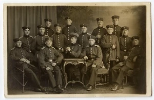 Portrait studio groupe militaires allemand - CPA Ancienne photo an. 1910 - Imagen 1 de 1