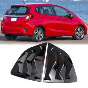 For Honda Fit Jazz 2014-2019 Exterior Rear Side Window Louver Cover Glossy Black - Picture 1 of 10