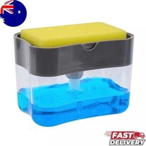 2 in 1 Soap Pump Dispenser Dish Washing Sponge Holder Kitchen Liquid Container - Picture 1 of 17