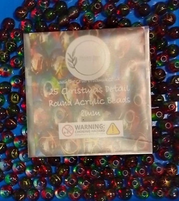 CHRISTMAS DETAIL ROUND BEADS 8MM XMAS BRACELET JEWELLERY FREE POSTAGE - Image 1 of 4