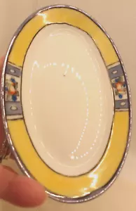 VTG LUSTER WARE OVAL FLORAL TRINKET / CANDY DISH-MADE IN JAPAN-6" x 3 3/4" - Picture 1 of 3