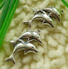 75 Pcs Tibetan Silver Dolphin Charms Pendant 36X23MM S2083 DIY Jewelry Making