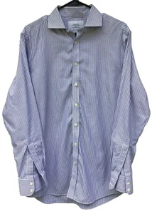 Charles Tyrwhitt Mens Long Sleeve Blue Strip Buttoned Shirt Size 16/35” - Picture 1 of 4