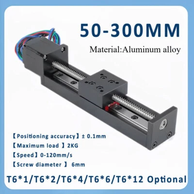 Mini Linear Sliding Table Rail Guide CNC T6 Leadscrew Actuator 50mm-300mm Travel - Image 1 of 4