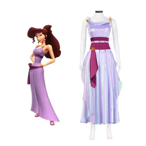 Cosplay Hercules Princess Megara Purple Dress Halloween Masquerade Suits Outfits - Picture 1 of 7