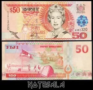 FIJI FIDJI 50$ DOLLARS ND (1996) Pick-100c Prefix K UNC - Picture 1 of 1