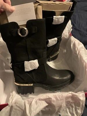 Vince Camuto VC-KERIVINI BLK Silk Goat 6M NIB Moto   Goth Streetwear - Image 1 of 4