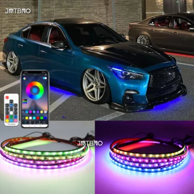 6XFor Infiniti Q50 Q60 RGB LED Strip Car Tube Underglow Underbody Neon Light Kit - Image 1 of 4